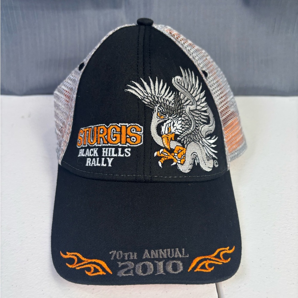 Sturgis 70th Annual 2010 Black Hills Rally Trucker Hat Eagle Embroidered Cap